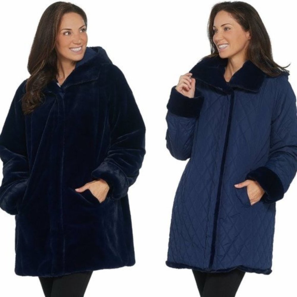 Dennis Basso Reversible diamond quilted Coat